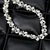 Necklace Earrings Set Faux Pearl Wedding Jewelry Women Rhinestone Fashion Bride Chic