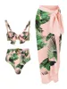 Vrouwen Badmode Zomer Sexy Planten Bikini Print Push Up Bikini Badpakken Strandkleding Vrouwelijke Zwembad Badpak 2023