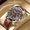 Montres-bracelets WOKAI Montre Hommes Marron Montres Mode Casual Business Bande de cuir Quartz Montre Homme Reloj Hombre 2023