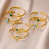 Bracelet en acier inoxydable pour femmes, bracelets en pierre d'opale naturelle, tendance, luxe, Couple, bijoux esthétiques, 2023
