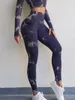 Women's Tracksuits TRY TO BN Tie-Dye Yoga Sports Sets Fitness Tracksuit Sportswear Suits Workout High Waisted Leggings Cycling Gym Clothing