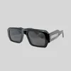 Lunettes de soleil de marque de mode en acétate noir pour hommes et femmes, lunettes de blog de tempérament cool, rectangulaires, UV400