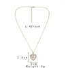 Kedjor Pearl Rhine Stone Heart Necklace Pendant Thin Chain Women Gold Plating Fashion Party Gift 2023 Style HN23N