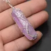 Pendant Necklaces Retro Fashion Natural Stone Purple Crystal Jewelry Irregularity Necklace Sweater Chain Women Wire Wrap Lucky Gif300Y