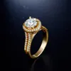 Size 5-11 New Brand Desgin Luxury Jewelry Round Cut White Sapphire 925 Sterling Silver Yellow Gold CZ Diamond Wedding Crown Women 278l
