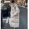 Jaquetas femininas engrossadas jaqueta de algodão para mulheres na versão coreana solta e longa na altura do joelho 2023 inverno novo casaco ins tendência de pão