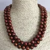 Chaînes Élégant 8-9mm Collier de perles de chocolat baroque de la mer du Sud 34"