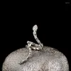 Pendientes traseros de cristal delicados con forma de serpiente, trepador de orejas para mujer, 1 pieza, pendiente no perforado, joyería de moda al por mayor KDE139