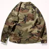 Chemises décontractées pour hommes Camouflage Cargo Chemise Hommes Mode Jeunesse Japonaise Rétro Manches Longues Veste Veste Vieille Poche Lavée