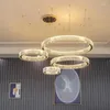 Lampadari Modern Luxury Crystal LED K9 Lampadario Circle Anelli Illuminazione Living Scale Lamparas Lampada a sospensione Lampade