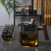 Hip Flasks Japanese Style Glass Teapot High Temperature Resistance Built-in Filter Tea Set Suit- Clear-Smoke Grey Thickened