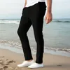 Men's Pants Fashion Men Casual Trousers Work Clothes Cotton Baggy Elasticated Waist Long With Drawstring Pocket Thin Male