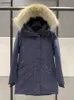 Designer di alta qualità Giacche Donna canadese Piumino Parka Collo in pelliccia Cappotto Piumino invernale Donna Cerniera Giacca a vento Spessa Piuma d'oca calda Cappotti Taglia XS-XL