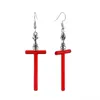 Boucles d'oreilles Kylo Ren sabre laser, croix rouge, pendentif à breloque en résine, fait à la main pour filles, Fandom Jedi Sith, bijoux en gros