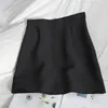 Gonne Moda Minigonna casual a vita alta Donna Estate Coreana Selvaggia Colore puro A-line Piccola vintage sexy per donna