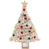 Brooches Jewelry For Rhinestone Christmas Tree Brooch Alloy Lapel Pin Shawl Clip Xmas Gif Drop