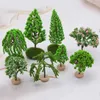 Decorative Flowers 8 Pcs Micro Landscape Tree Sand Table Model Fake Work Desk Decor Decorations Mini Wood DIY Scenery Artificial Plants