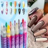 Vernis à ongles 1 ensemble Graffiti Nails Art stylo bande dessinée peinture ligne abstraite conception étanche croquis brosse décor accessoires fournitures outils JIG-B 230928