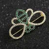 Broches Uitgehold Bee Koperen Reversspeldjes Groen En Helder Volledige Zirkoon Verharde Messing Vrouwen Meisjes Rugzak Sieraden Decoratie