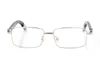 Designerskie okulary przeciwsłoneczne okulary okulary świątynie z panterą głowy metal bez szorstki róg bez krawędzi prostokątny kształt dla mężczyzn Kobiety szklanki akcesoria gafas