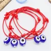 Ship 100pcs Hamsa String Evil Eye Lucky Red wax Cord Adjustable Bracelet253e