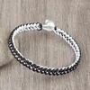 Charm armband multifärger flätat rep för kvinnor män imitation pärla buddism handgjorda lyckliga skydd yoga armbangles smycken gåvor