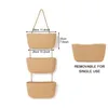 Storage Bags Woven Basket Hang Socks Sundries Wall Hanging With Withe Cotton Rope 1Pc Three-layer Fruit Home