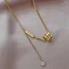 Chaînes 316L en acier inoxydable petite taille Zircon lettre pendentif colliers chaîne de clavicule pour les femmes mode bijoux fins cadeaux de fête