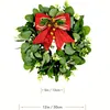 Couronne de fleurs décoratives de noël, feuilles vertes pour porte d'entrée, décorations artificielles d'eucalyptus intérieures et extérieures