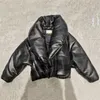 PU Leather Down Coat Women Designer Short Style Puffer Jacket Fashion Winter Warm Coats Outerwear