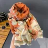 Szaliki Koreańskie druk modowy naśladowanie kaszmirowe grube szalik Kobiety luksusowe ciepłe piwonia szal