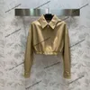 Top Designer Jacket New Fall Lapel Short Leather Jacket Bag Slim midja Simple All Matching Coat Luxury