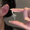 Pendientes traseros de cristal delicados con forma de serpiente, trepador de orejas para mujer, 1 pieza, pendiente no perforado, joyería de moda al por mayor KDE139