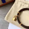 Marque de luxe bijoux double corde en cuir femme mâle designer bracelet en cuir haut de gamme élégant mode cadeau ceinture box307u