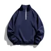 Sweats à capuche pour hommes Sweat-shirt à col montant en molleton fin pour hommes, coupe ample, poids moyen, fermeture éclair