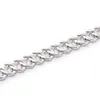 Dobra jakość mrożona biżuteria 925 srebrne srebrne def moissanite trapezoidowy kubański łańcuch łańcuchowy dla kobiet