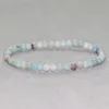 MG0024 Whole 4 mm Mini Gemstone Bracelet Natural Amazonite Bracelet Women's Yoga Mala Beads Jewelry211V