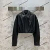 Top Designer Jacket New Fall Lapel Short Leather Jacket Bag Slim midja Simple All Matching Coat Luxury