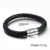 Nieuwe 8 5 inches Breedte 8 MM Magneet PU Lederen Armband voor Mannen en Vrouwen Rvs Armband Sieraden n001237R