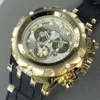 Наручные часы Undefeated Three Fake Dial Watchs Мужские резиновые ремешки Красочные Invincible Полностью стальные мужские часы Деловые часы Relogio Masculino