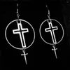 Dangle Earrings Crux-Goth Gothic Jewelry代替アクセサリークロスギフトサークルホラー吸血鬼ヴァンプコスプレファッション