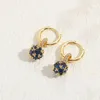 Boucles d'oreilles créoles pour femmes, bijoux élégants, petites boules de pierres précieuses colorées, rondes, de luxe, à la mode, 2023