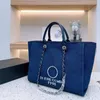 2024 Vrouwen Nooit Handtassen Volledige Tassen Designer Strandtas Top Kwaliteit Mode Breien Portemonnee Schouder Grote Tote Met Ketting canvas Shopp