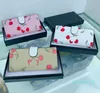 Cherry-Geldbörse, Unisex-Designer-Geldbörse, Damen-Coabags-Handtasche mit Box, luxuriöse lange, kurze Geldbörse, mehrere Kartenpositionen