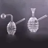 Gros antichar forme narguilé créatif grenade claire 3D mini épais capiteux pas cher verre brûleur à mazout bong tuyau eau dab rig tabac bongs pour fumer des herbes sèches