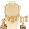 Conjuntos de jóias de casamento italiano banhado a ouro mulheres colar conjunto de jóias festa de casamento nigeriano bijoux brincos delicados pulseira anel syhol 230928