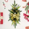 Decoratieve Bloemen Draadloze Prelit Trap Swag Trim Gouden Kerstkransen Gleamy Lights Up Trap Decor Voor Thuis Xmas