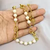 Pendentif Colliers 5 pièces Collier de perles naturelles avec chaîne plaquée 18 carats pour femmes 90134