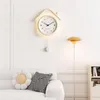 Wall Clocks Elegant Clock Home Art Deco Hand Number Unique Round Living Room Pieces Gift White Bedroom Wandklok Decor