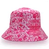 Berretti Cappello da pescatore con stampa 3D in cartone animato Ragazza rosa Sole Pescatore con stampa casual per esterni